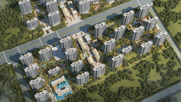 北沟头村地块鸟瞰图